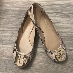 Tory Burch Minnie Flat in Snakeskin-like new!